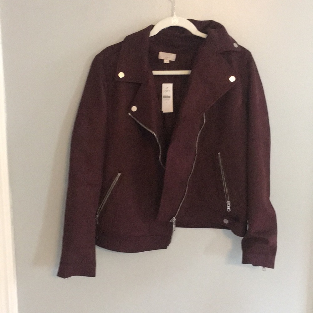 Faux suede moto jacket.size large